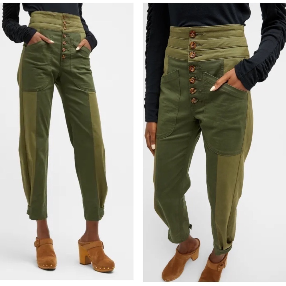 Veronica Beard Marley High-Rise Straight Two-Toned Convertible Leg Jeans 26